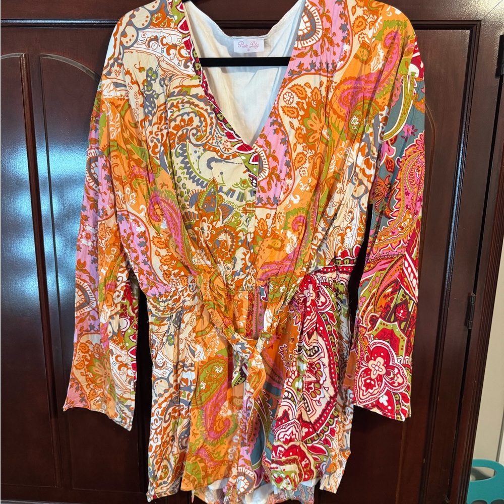 Pink Lily paisley romper
